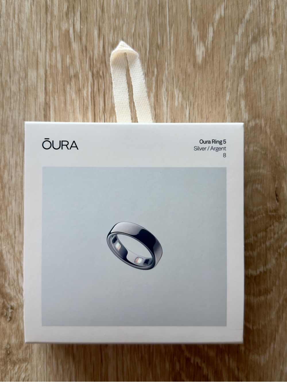 Oura Ring 5, Size 8 - Silver